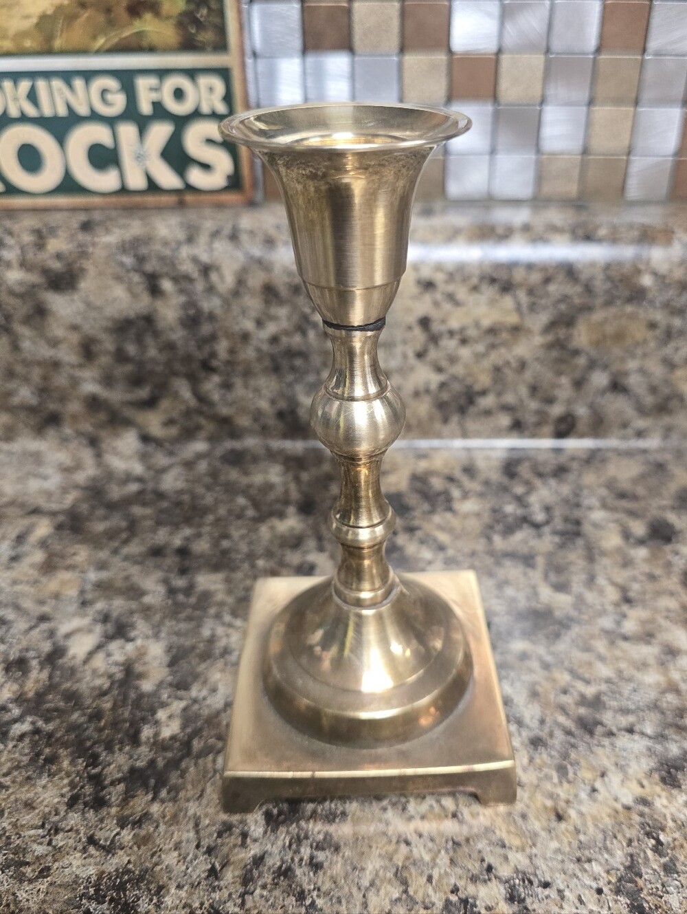 Brass Candlestick Holder - Classic Brass Finish